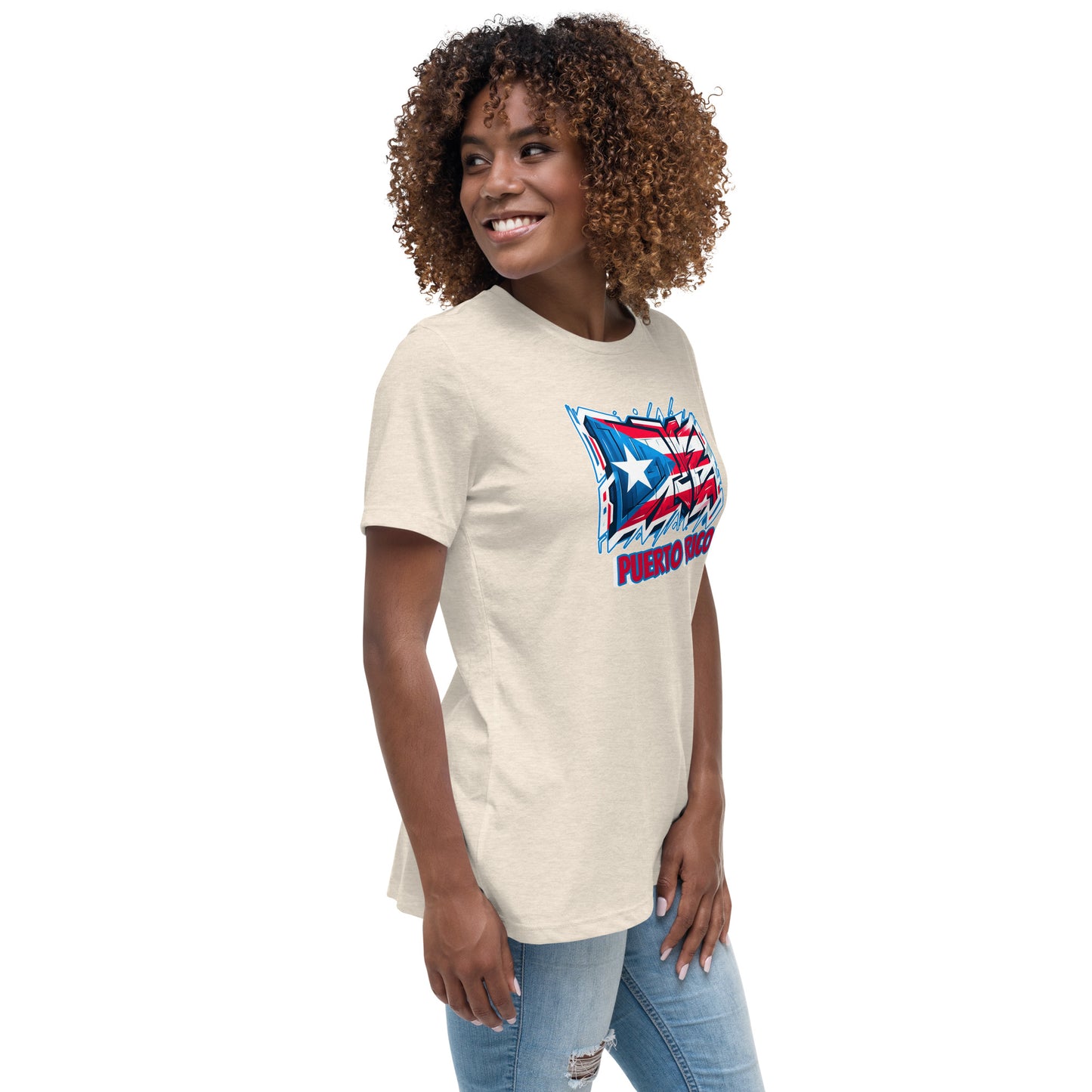 Graffytees Puerto Rico Graffiti flag Women's Relaxed T-Shirt
