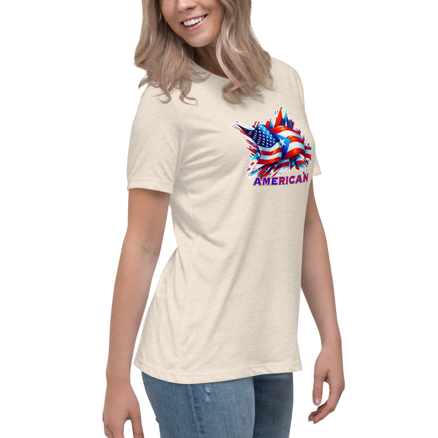 Graffytees AME-RICAN flags US-PR Women's Relaxed T-Shirt