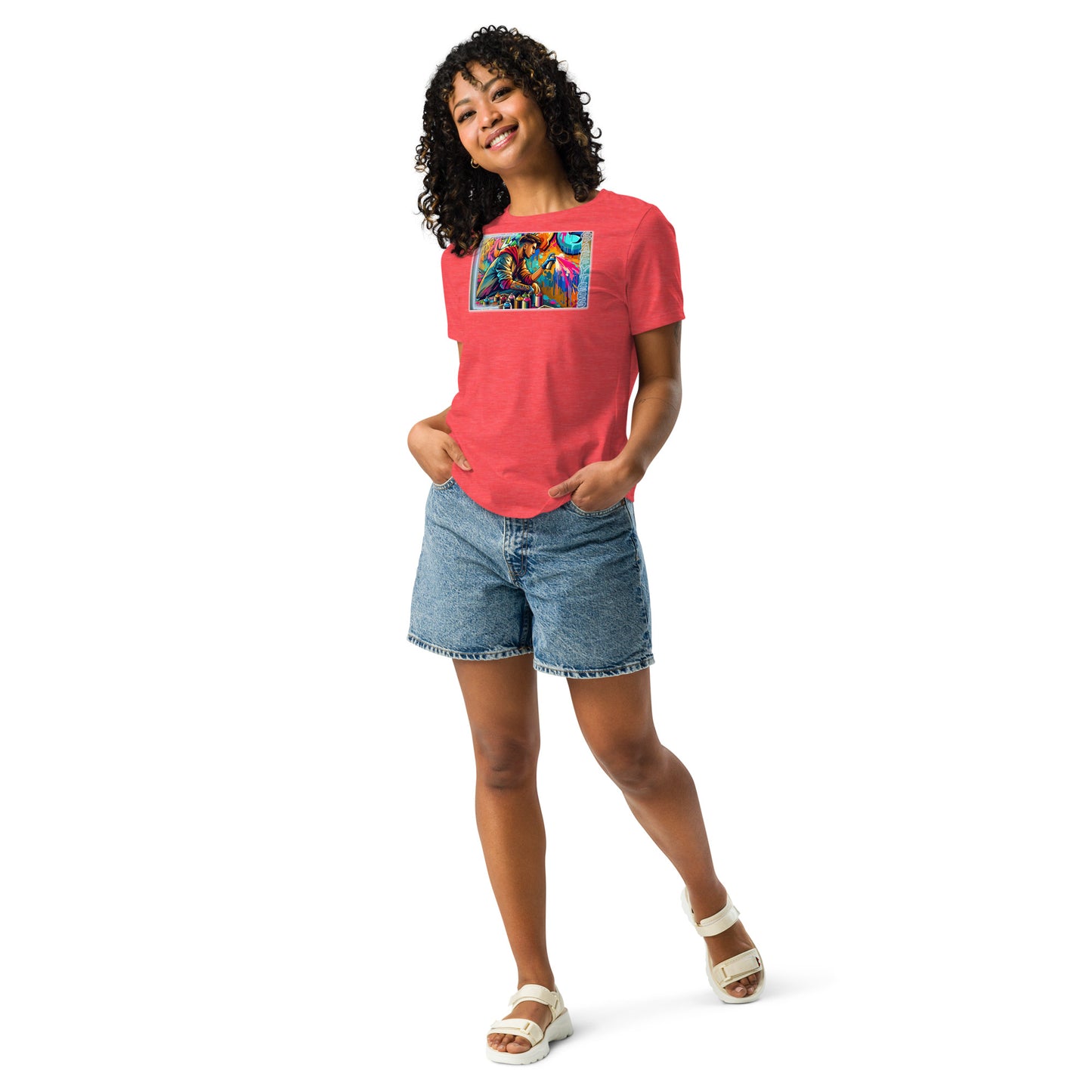 GraffyTees vandal Artist creating a Mural Women's Relaxed T-Shirt