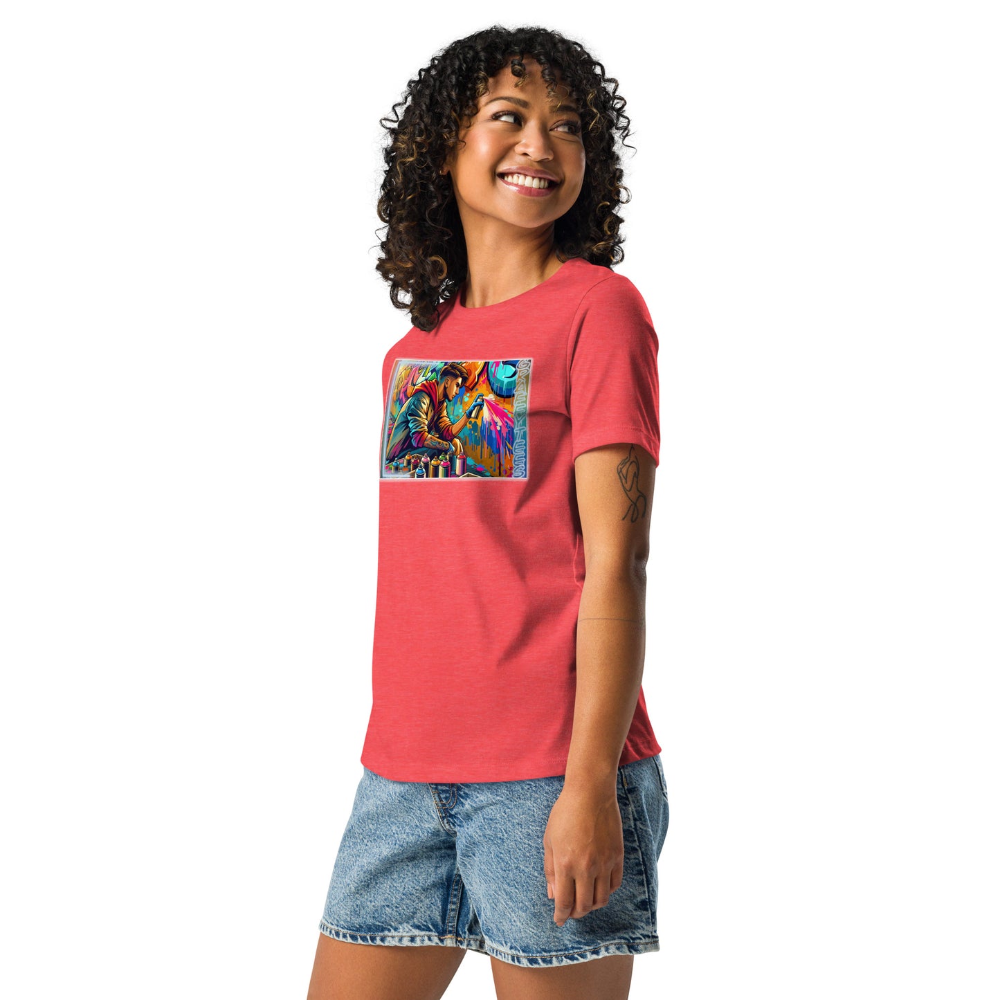GraffyTees vandal Artist creating a Mural Women's Relaxed T-Shirt