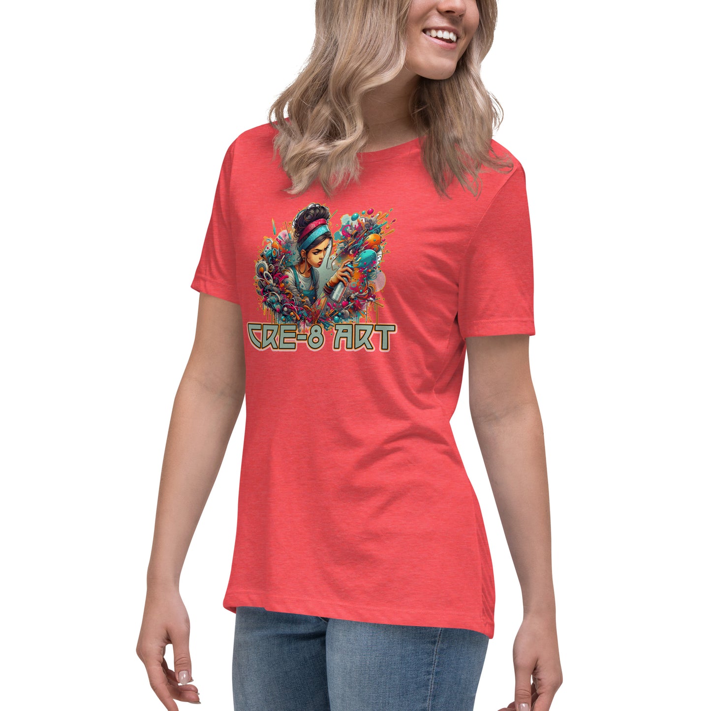 GraffyTees CRE-8 Art girl graph Artist Women's Relaxed T-Shirt