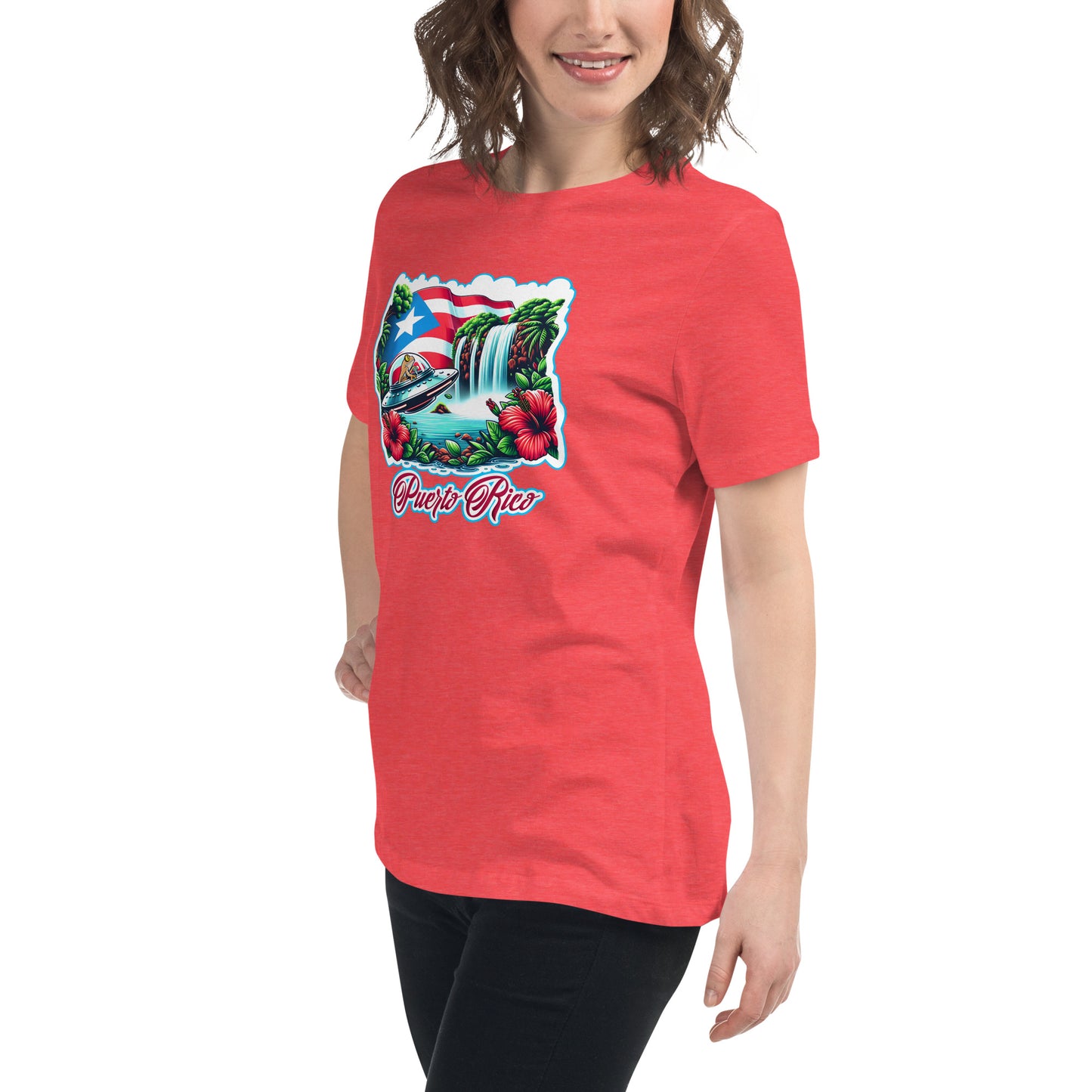 Graffytees Puerto Rico Coqui in UFO Women's Relaxed T-Shirt