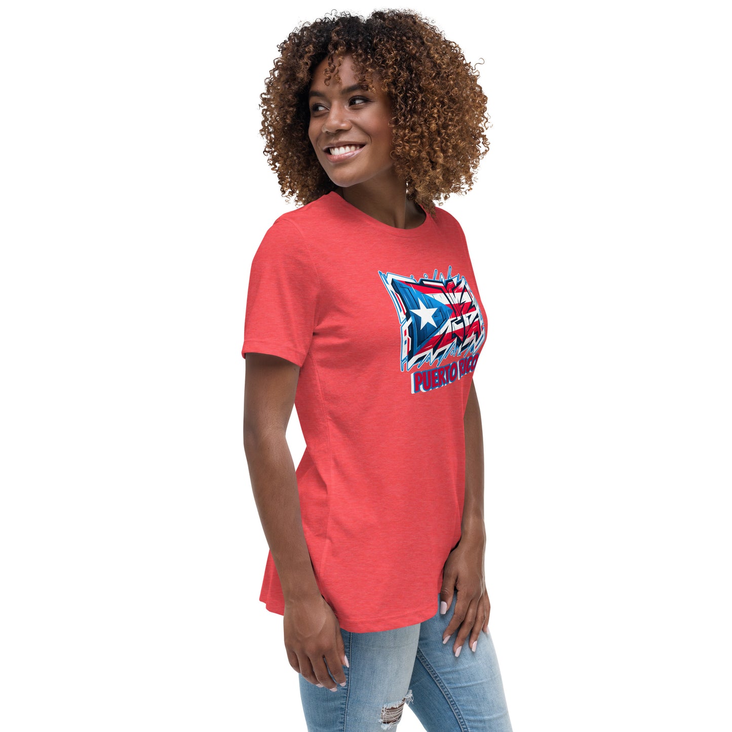 Graffytees Puerto Rico Graffiti flag Women's Relaxed T-Shirt