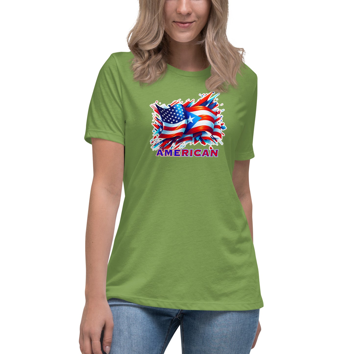 Graffytees AME-RICAN flags US-PR Women's Relaxed T-Shirt