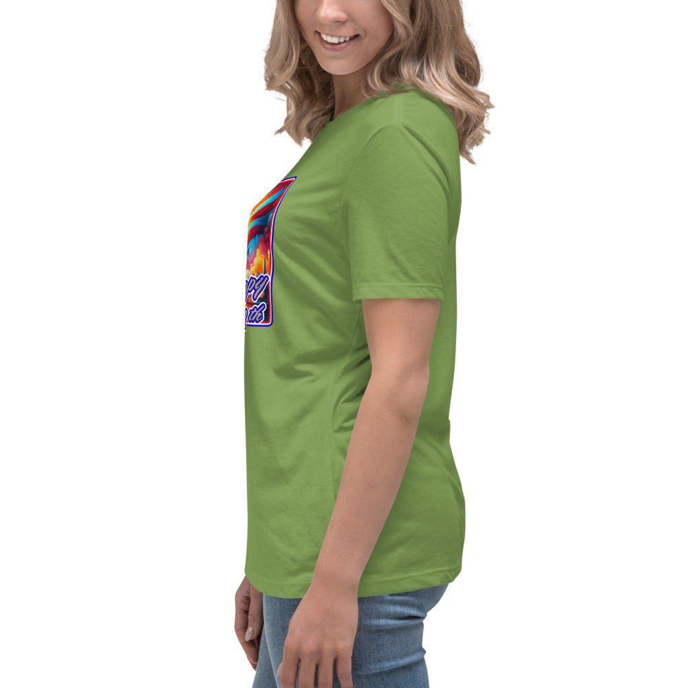 Graffytees Happy 4th of July Women's Relaxed T-Shirt