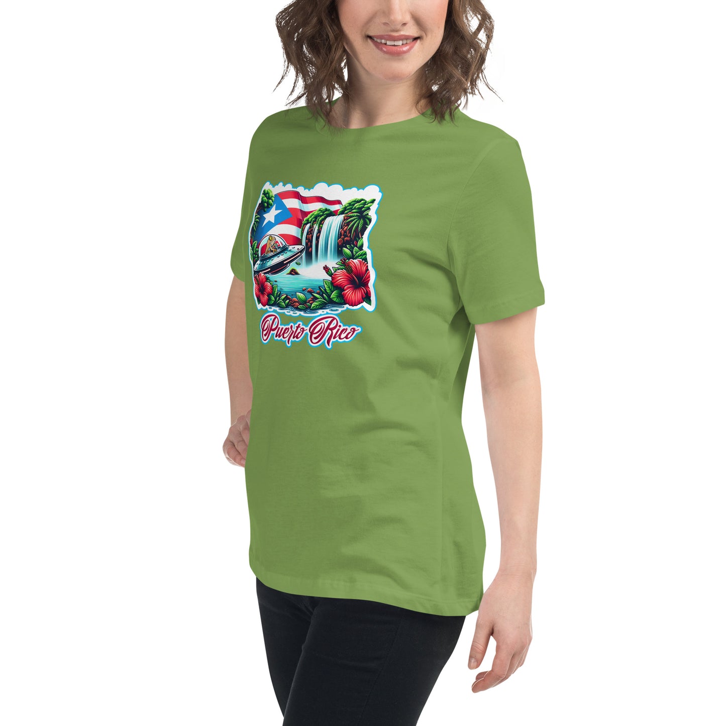 Graffytees Puerto Rico Coqui in UFO Women's Relaxed T-Shirt