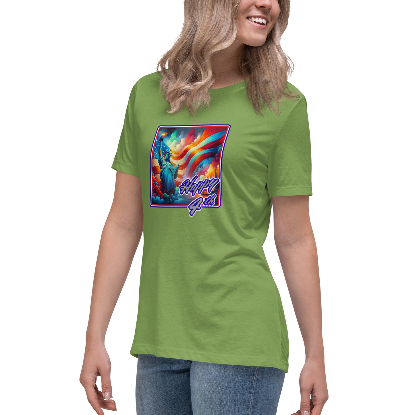 Graffytees Happy 4th of July Women's Relaxed T-Shirt