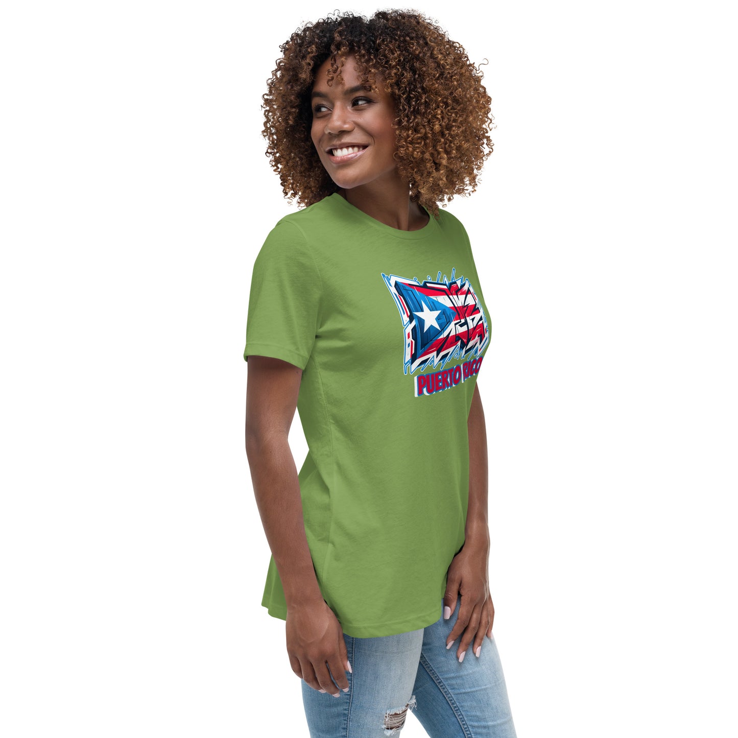 Graffytees Puerto Rico Graffiti flag Women's Relaxed T-Shirt