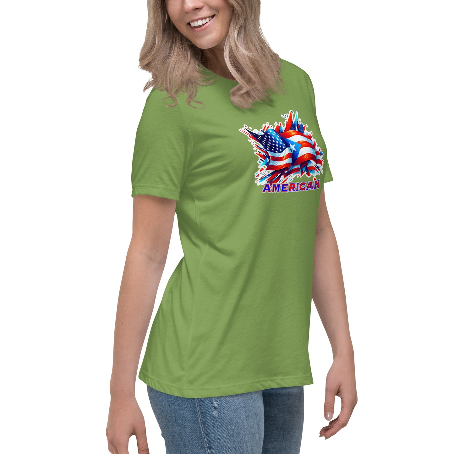 Graffytees AME-RICAN flags US-PR Women's Relaxed T-Shirt
