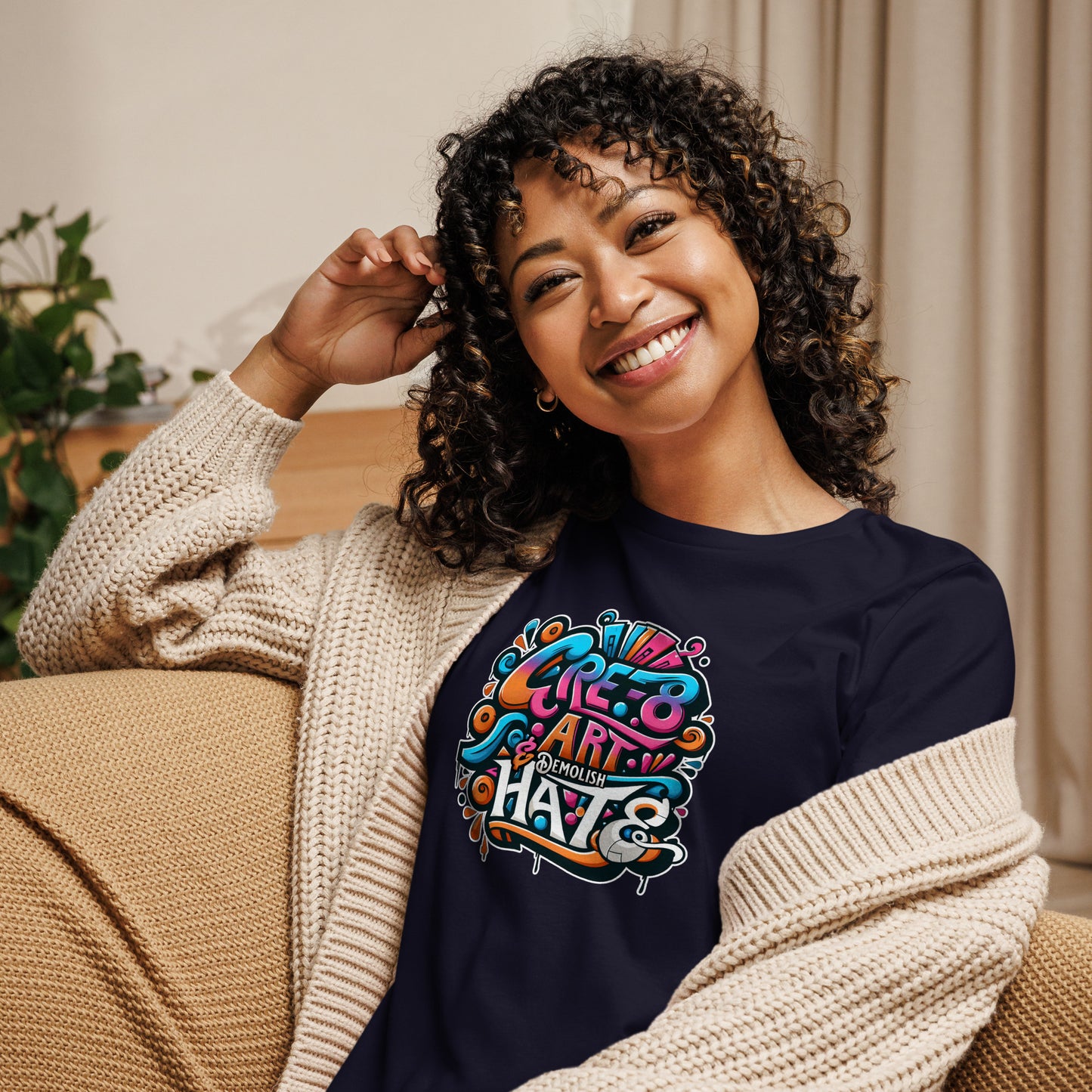 Graffytees CRE-8 Art design Women's Relaxed T-Shirt