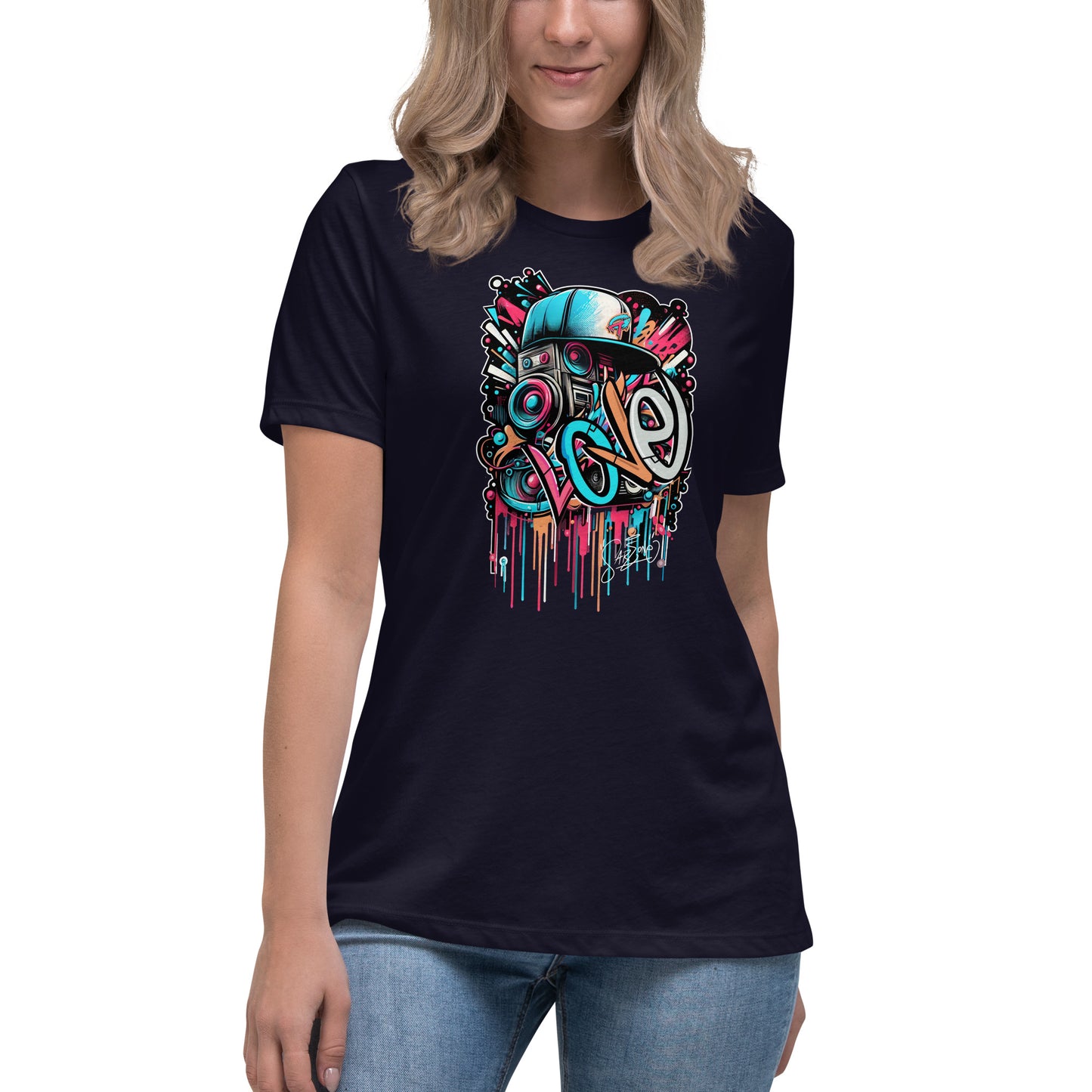 Graffytees Loud Love Graffiti design Women's Relaxed T-Shirt