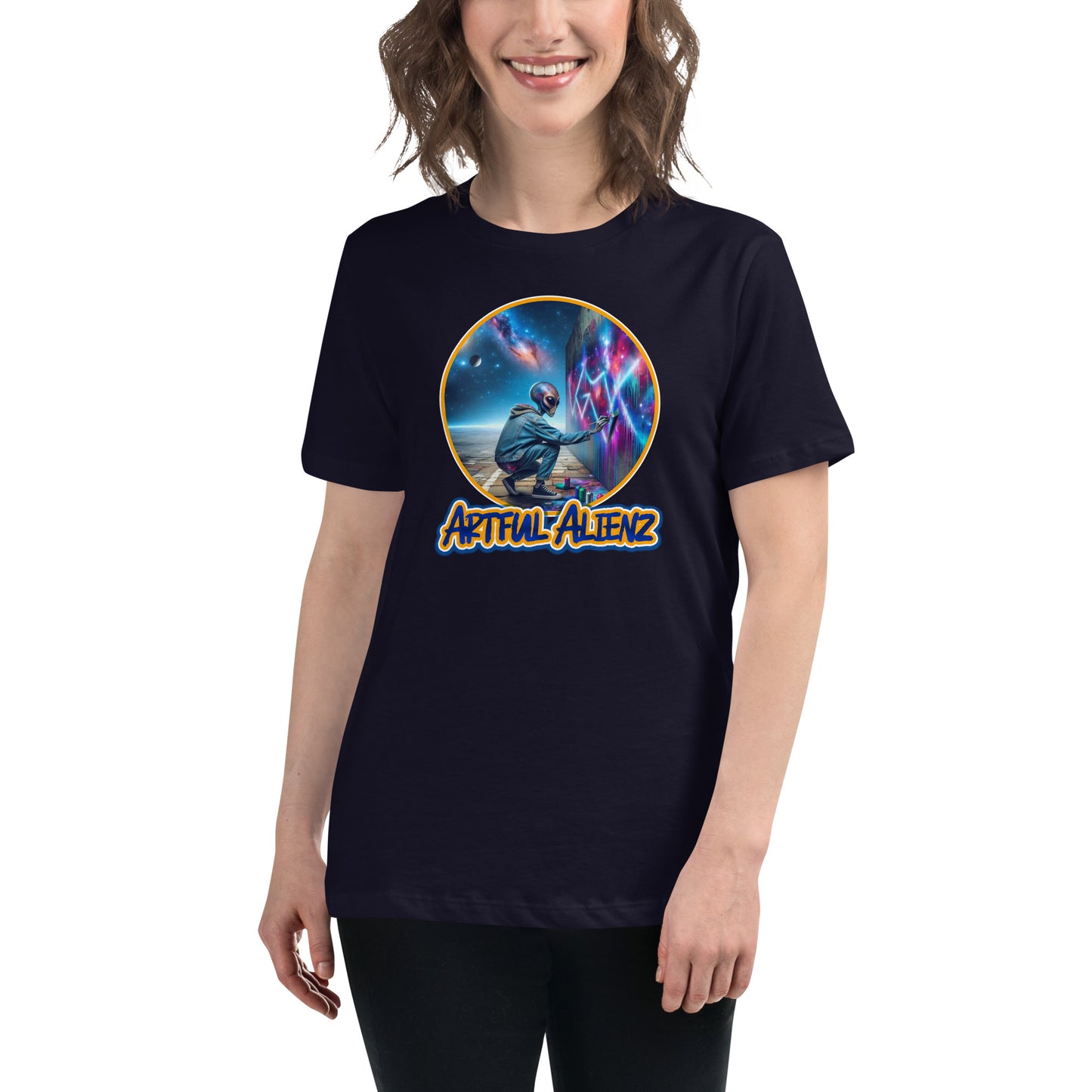 Artful Alienz Alien Graffiti Artist Women's Relaxed T-Shirt