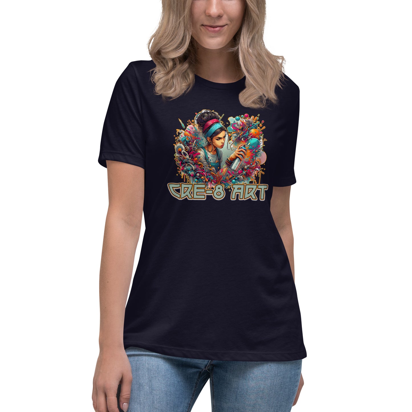 GraffyTees CRE-8 Art girl graph Artist Women's Relaxed T-Shirt