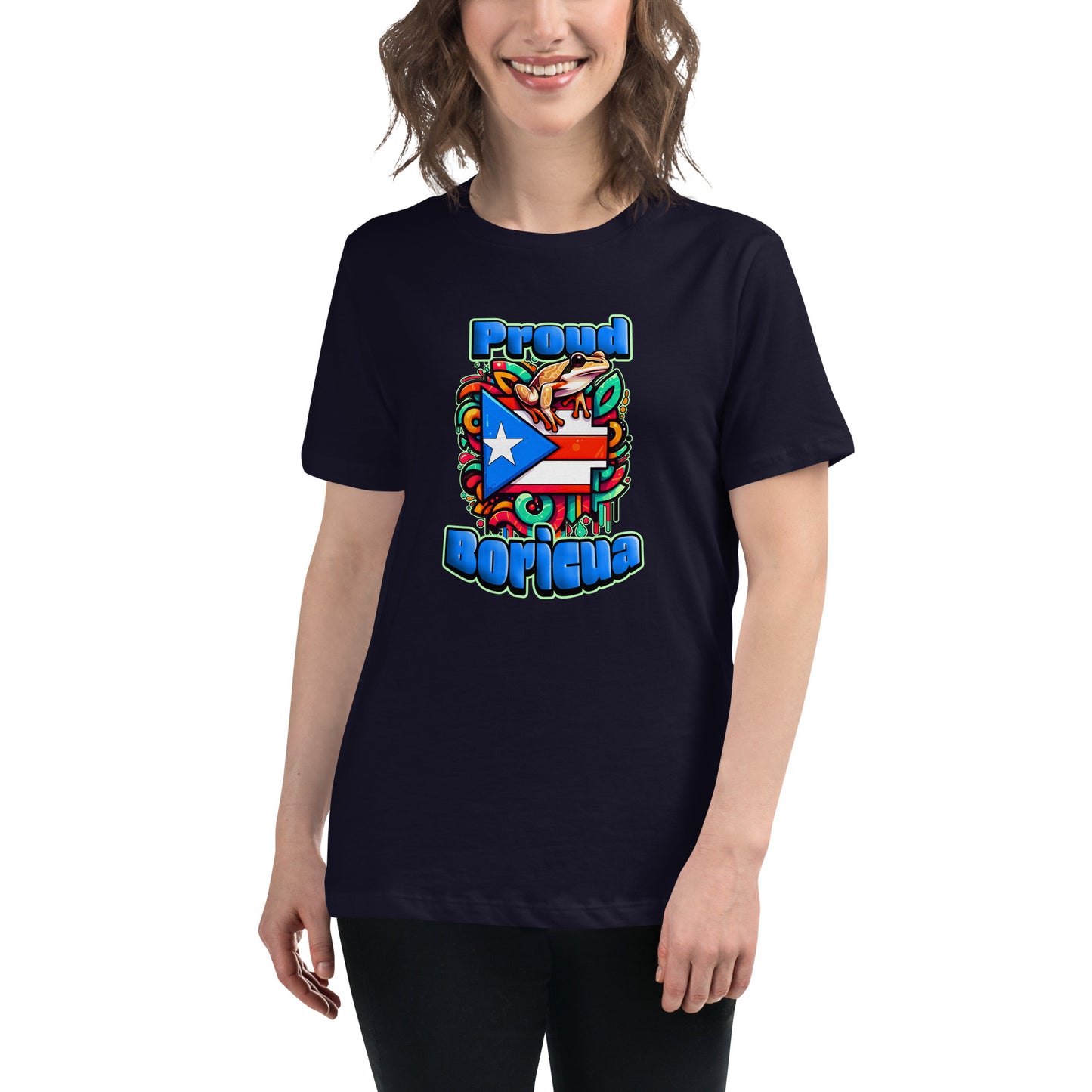 Graffytees Proud Boricua Women's Relaxed T-Shirt