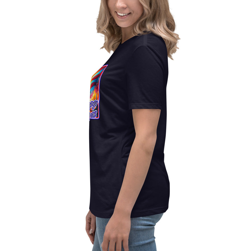 Graffytees Happy 4th of July Women's Relaxed T-Shirt
