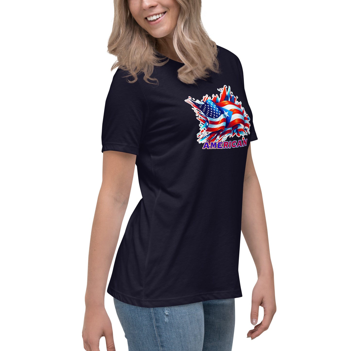 Graffytees AME-RICAN flags US-PR Women's Relaxed T-Shirt