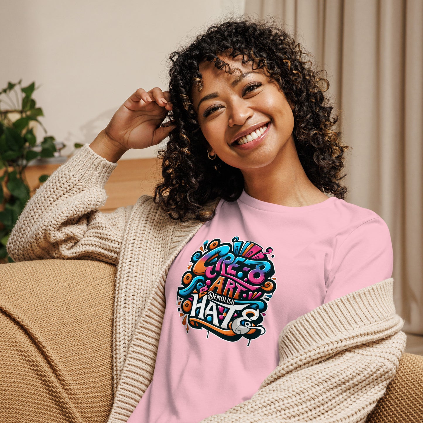 Graffytees CRE-8 Art design Women's Relaxed T-Shirt