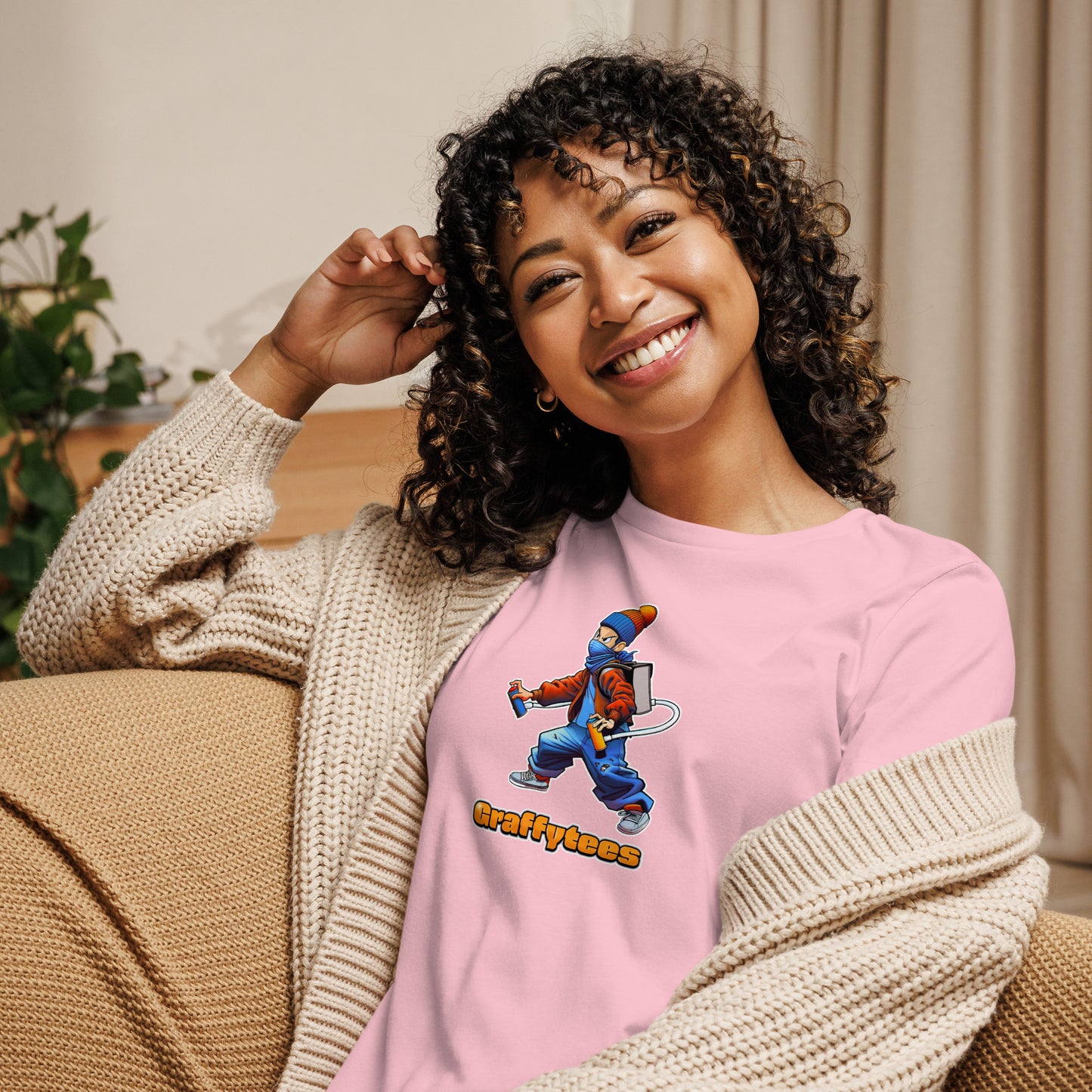 Graffytees graffiti artist action design Women's Relaxed T-Shirt