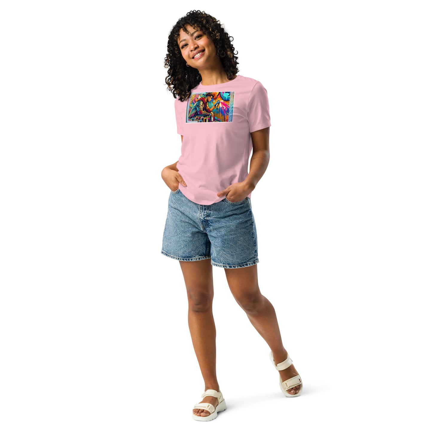 GraffyTees vandal Artist creating a Mural Women's Relaxed T-Shirt
