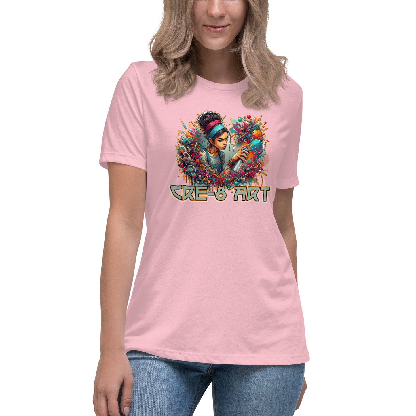 GraffyTees CRE-8 Art girl graph Artist Women's Relaxed T-Shirt