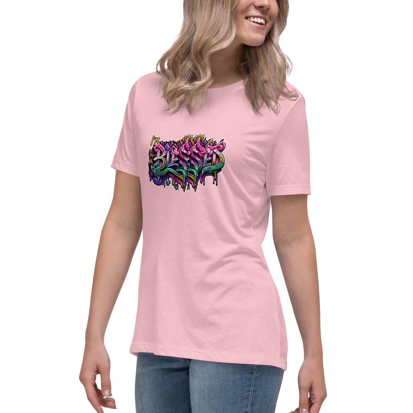 Graffytees Blessed Graffiti design Women's Relaxed T-Shirt