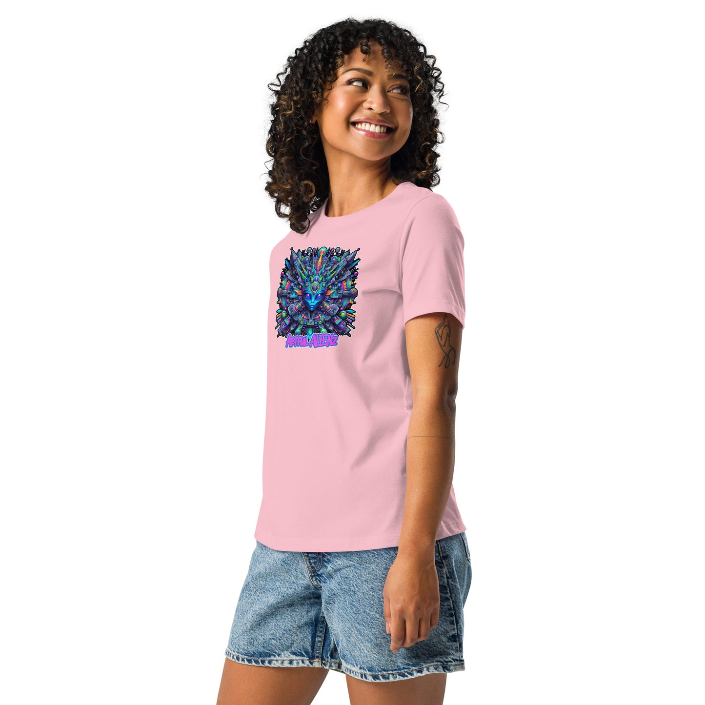 Graffytees Artful Alienz Purp designWomen's Relaxed T-Shirt