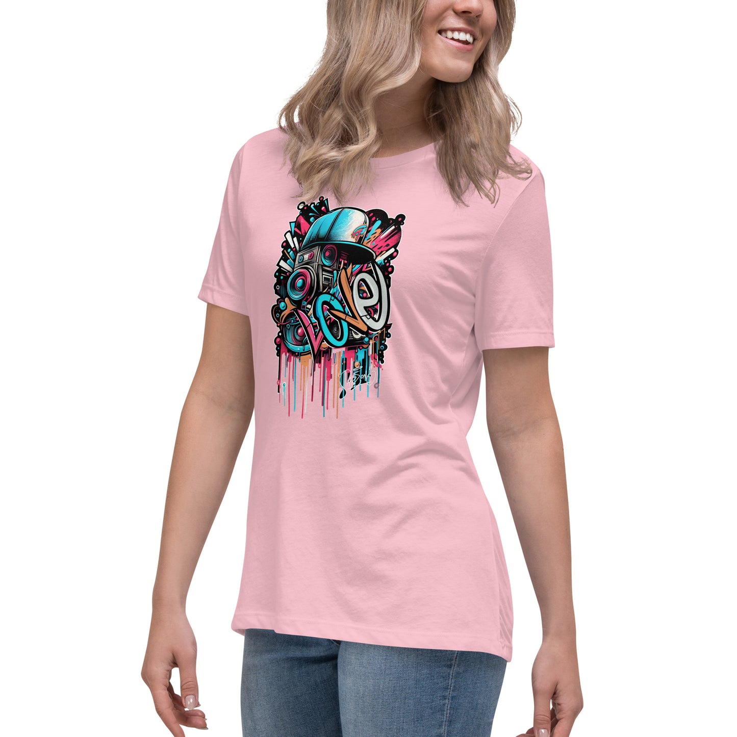Graffytees Loud Love Graffiti design Women's Relaxed T-Shirt