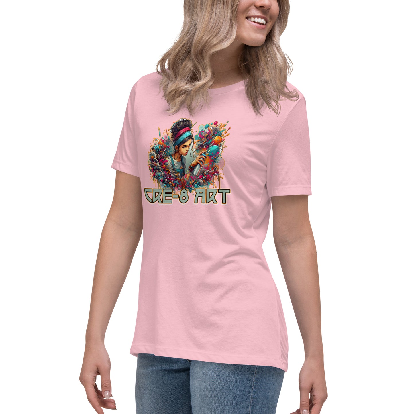GraffyTees CRE-8 Art girl graph Artist Women's Relaxed T-Shirt