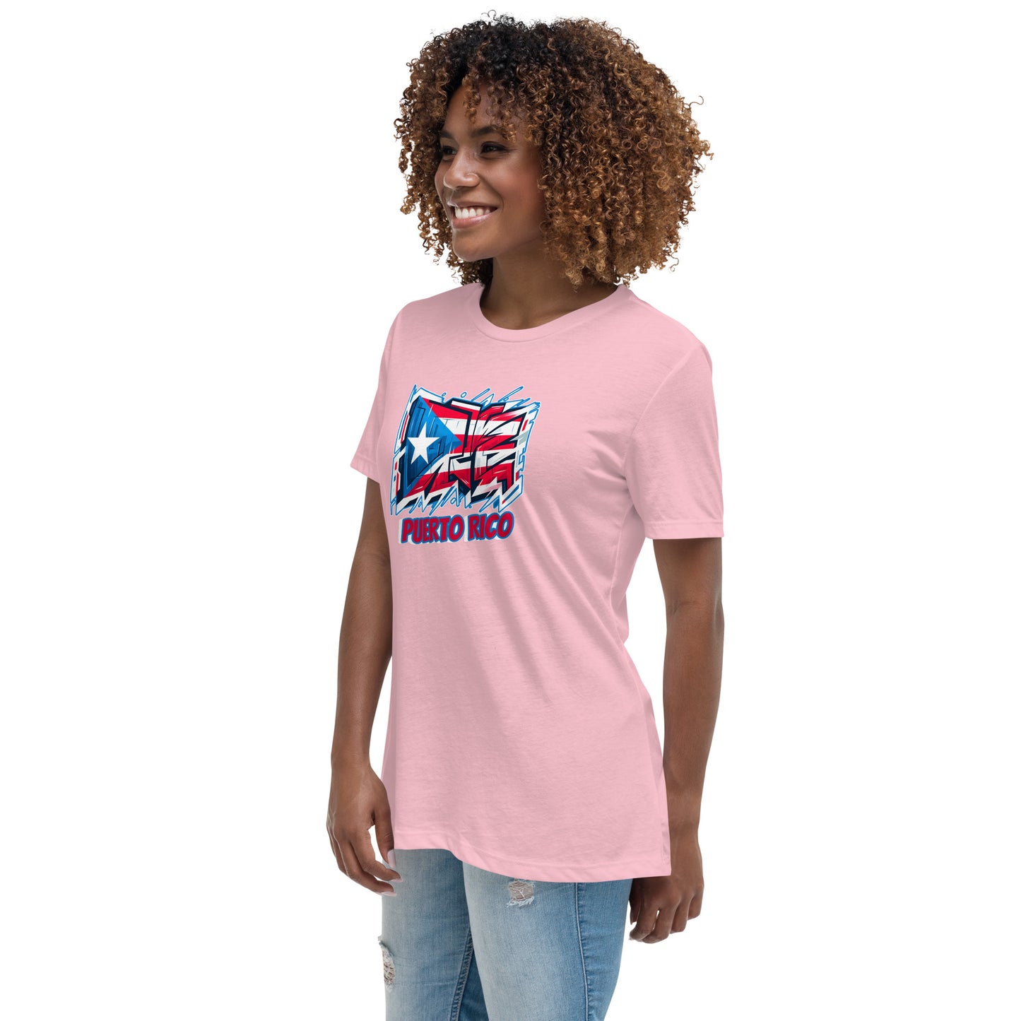 Graffytees Puerto Rico Graffiti flag Women's Relaxed T-Shirt