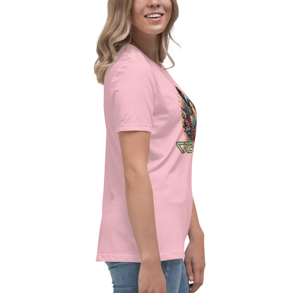 GraffyTees CRE-8 Art girl graph Artist Women's Relaxed T-Shirt