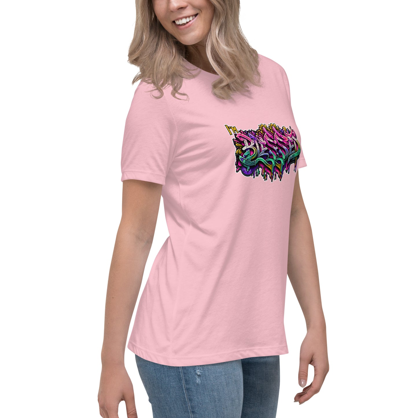 Graffytees Blessed Graffiti design Women's Relaxed T-Shirt