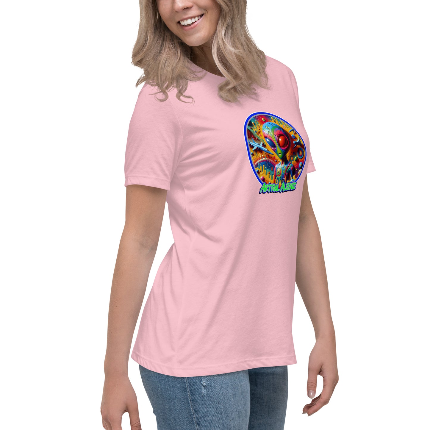 Graffytees Artful Alienz colorful graffiti design Women's Relaxed T-Shirt