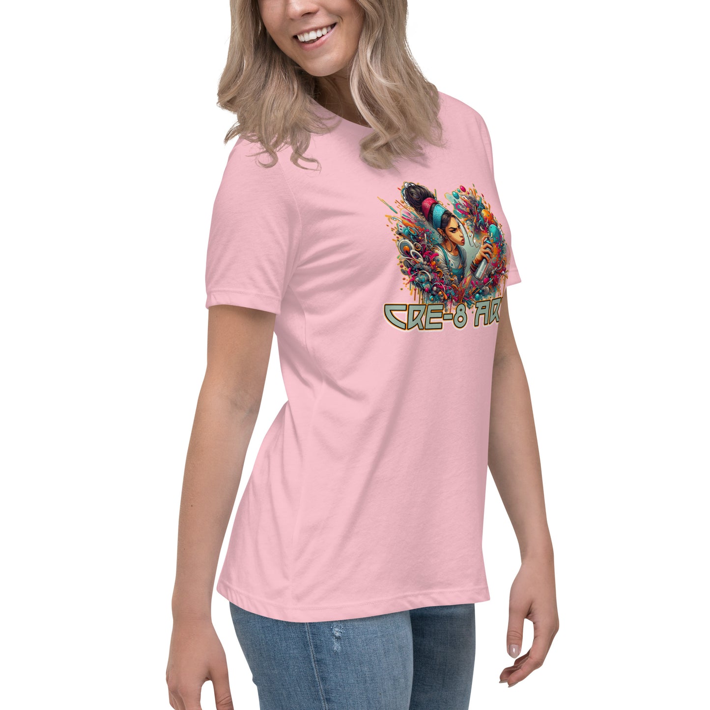 GraffyTees CRE-8 Art girl graph Artist Women's Relaxed T-Shirt