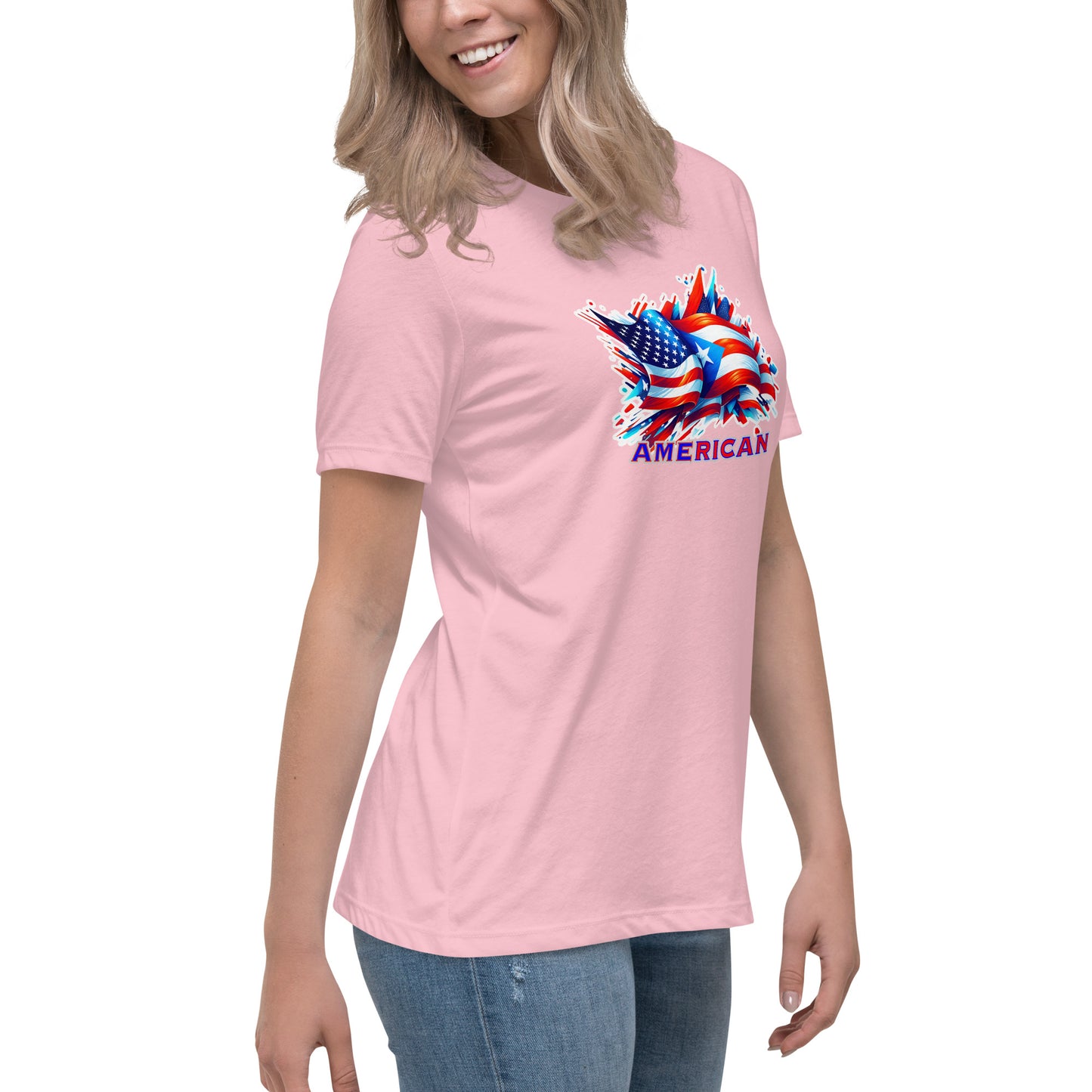 Graffytees AME-RICAN flags US-PR Women's Relaxed T-Shirt