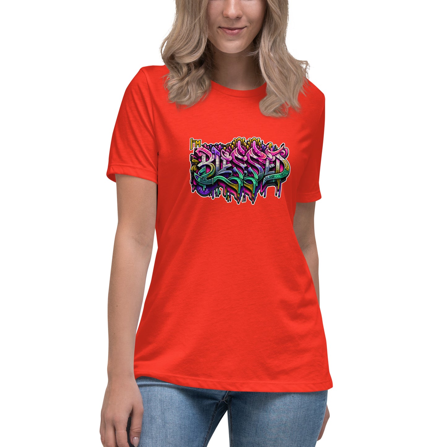 Graffytees Blessed Graffiti design Women's Relaxed T-Shirt
