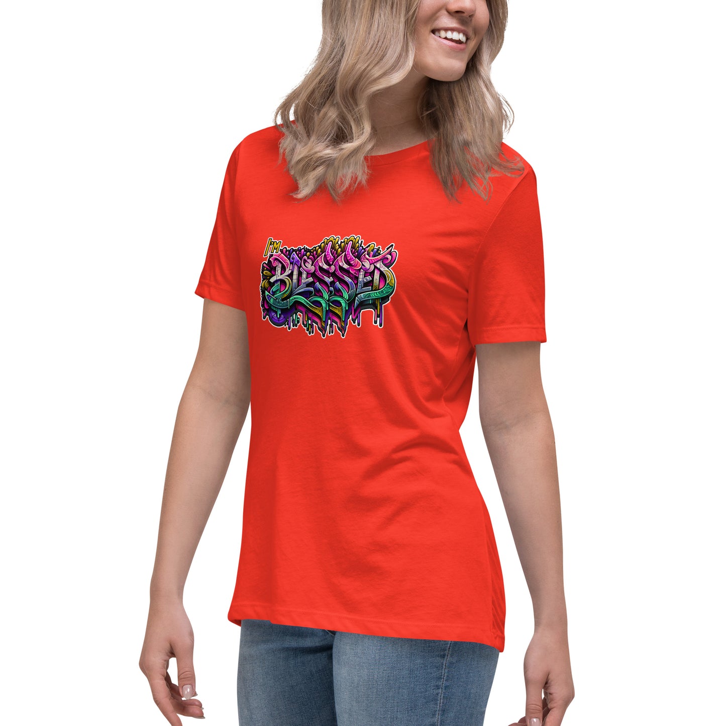 Graffytees Blessed Graffiti design Women's Relaxed T-Shirt