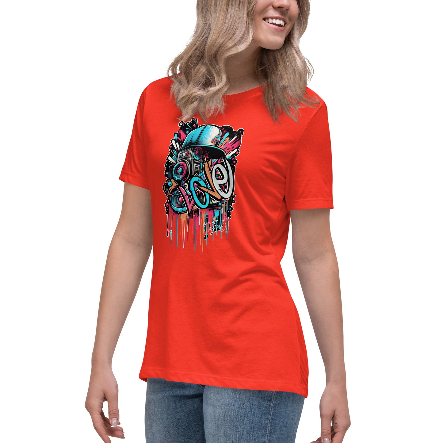 Graffytees Loud Love Graffiti design Women's Relaxed T-Shirt