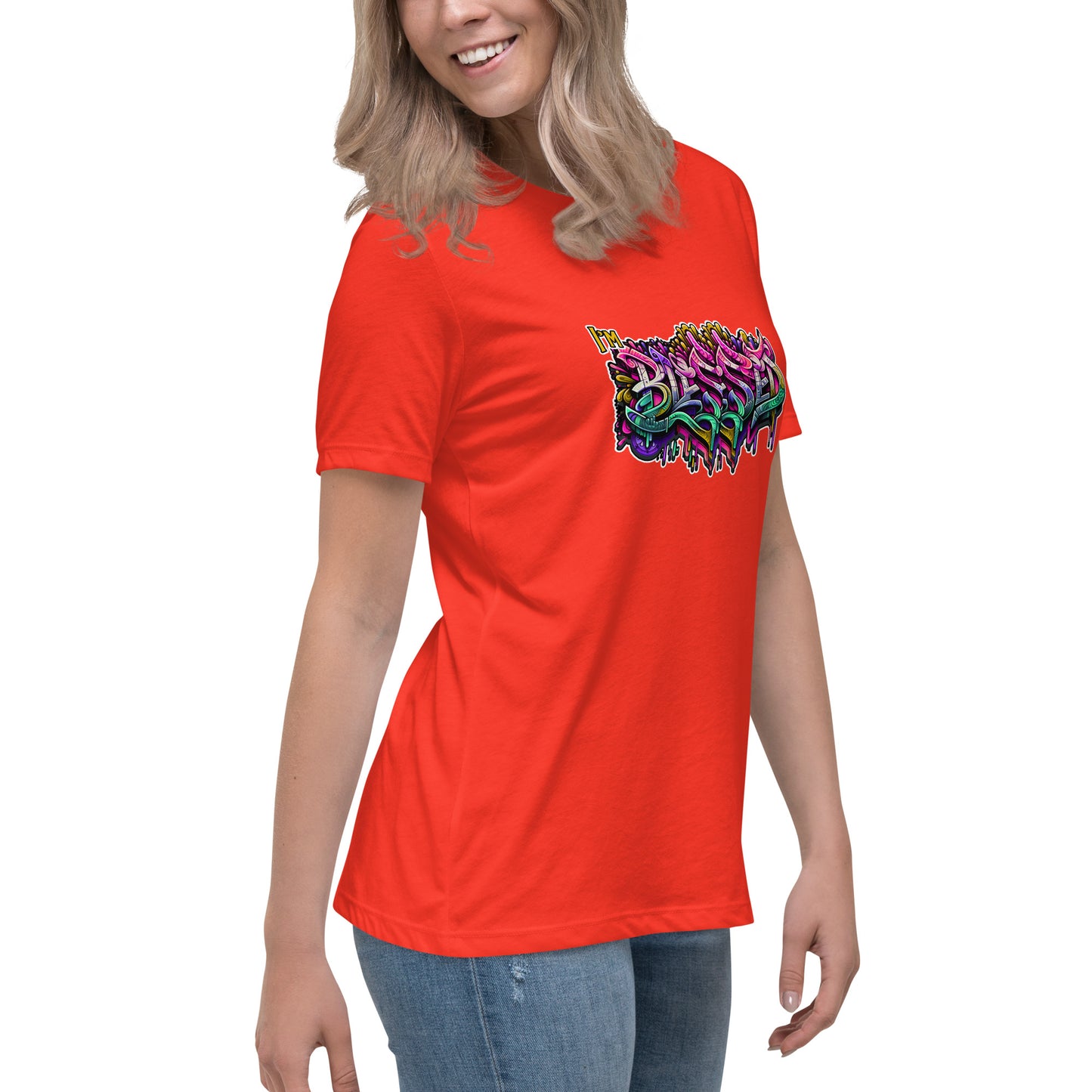 Graffytees Blessed Graffiti design Women's Relaxed T-Shirt