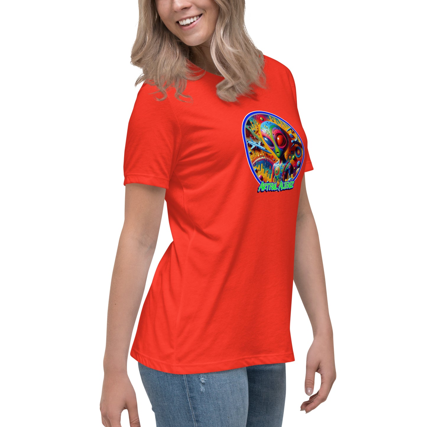 Graffytees Artful Alienz colorful graffiti design Women's Relaxed T-Shirt