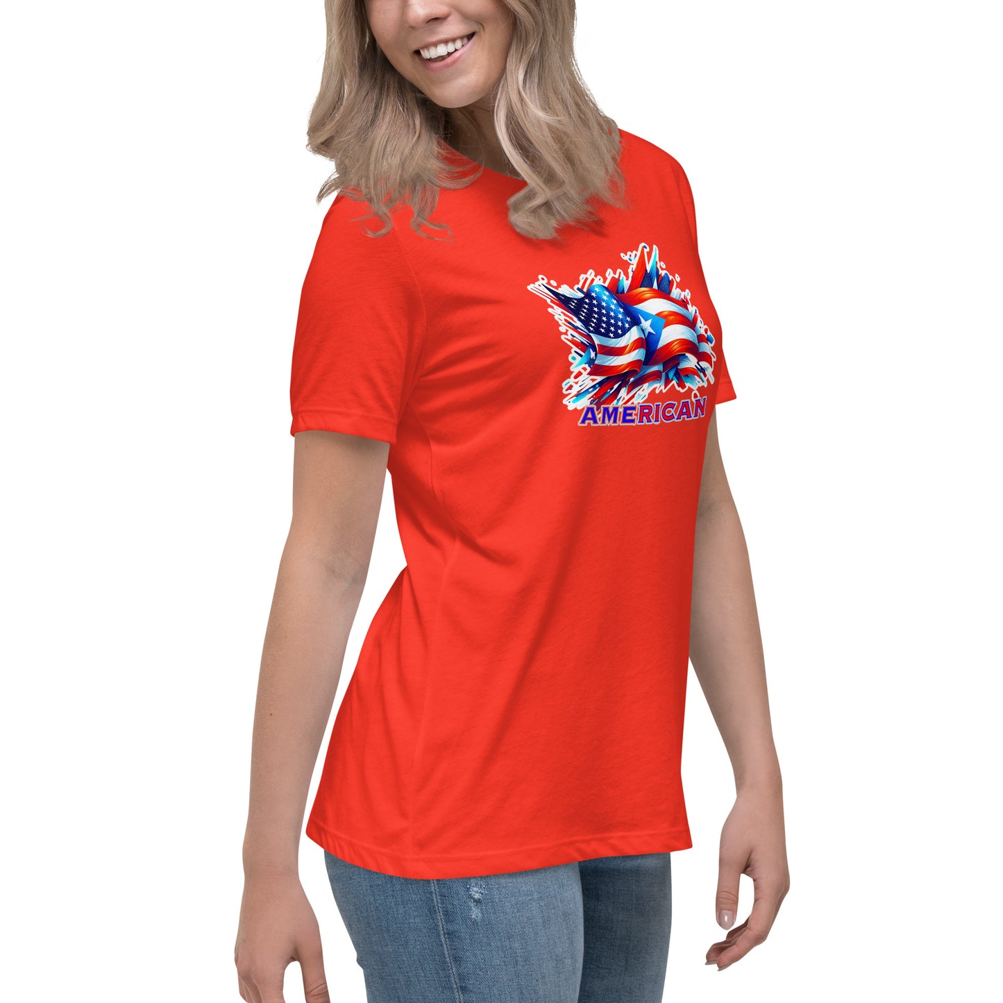Graffytees AME-RICAN flags US-PR Women's Relaxed T-Shirt