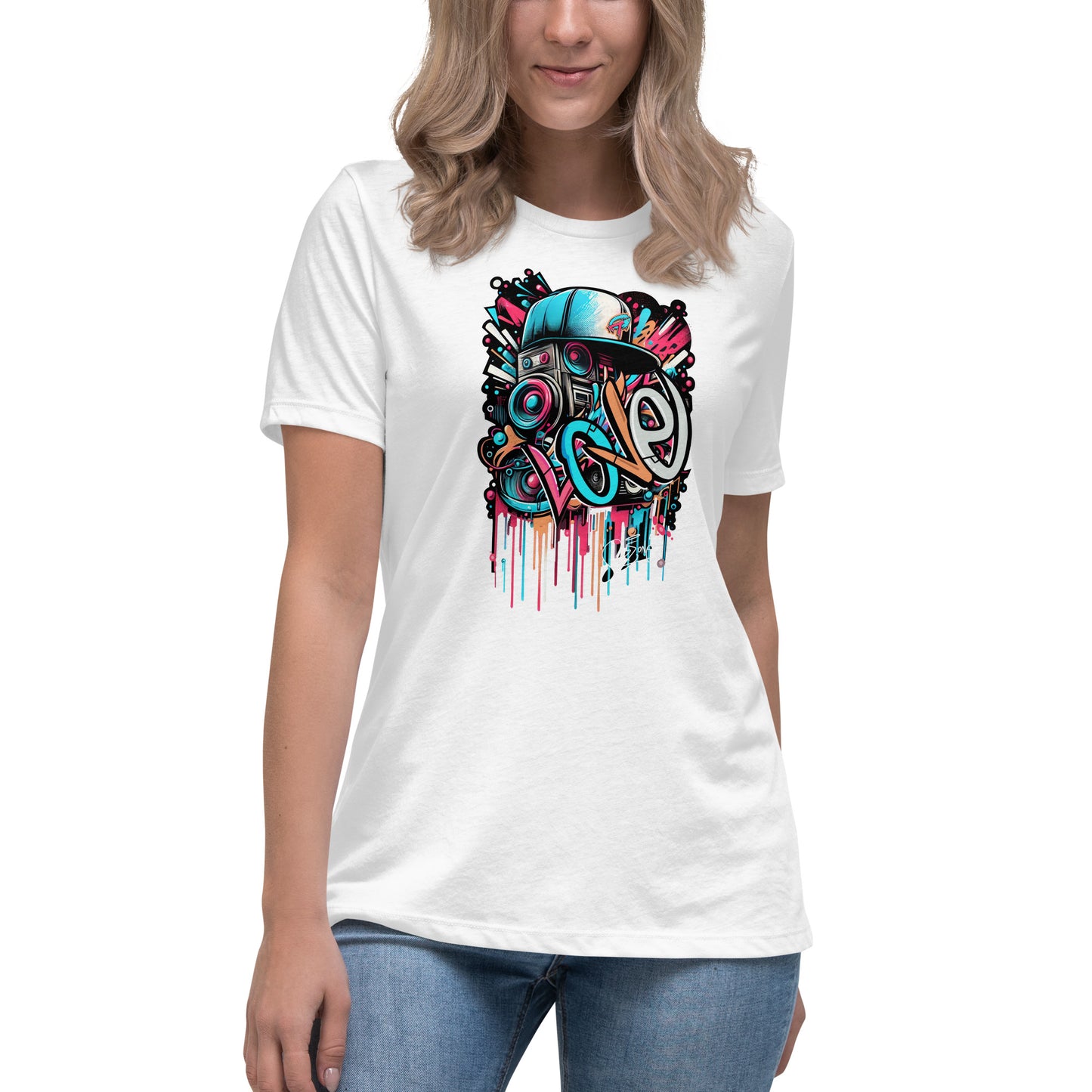 Graffytees Loud Love Graffiti design Women's Relaxed T-Shirt