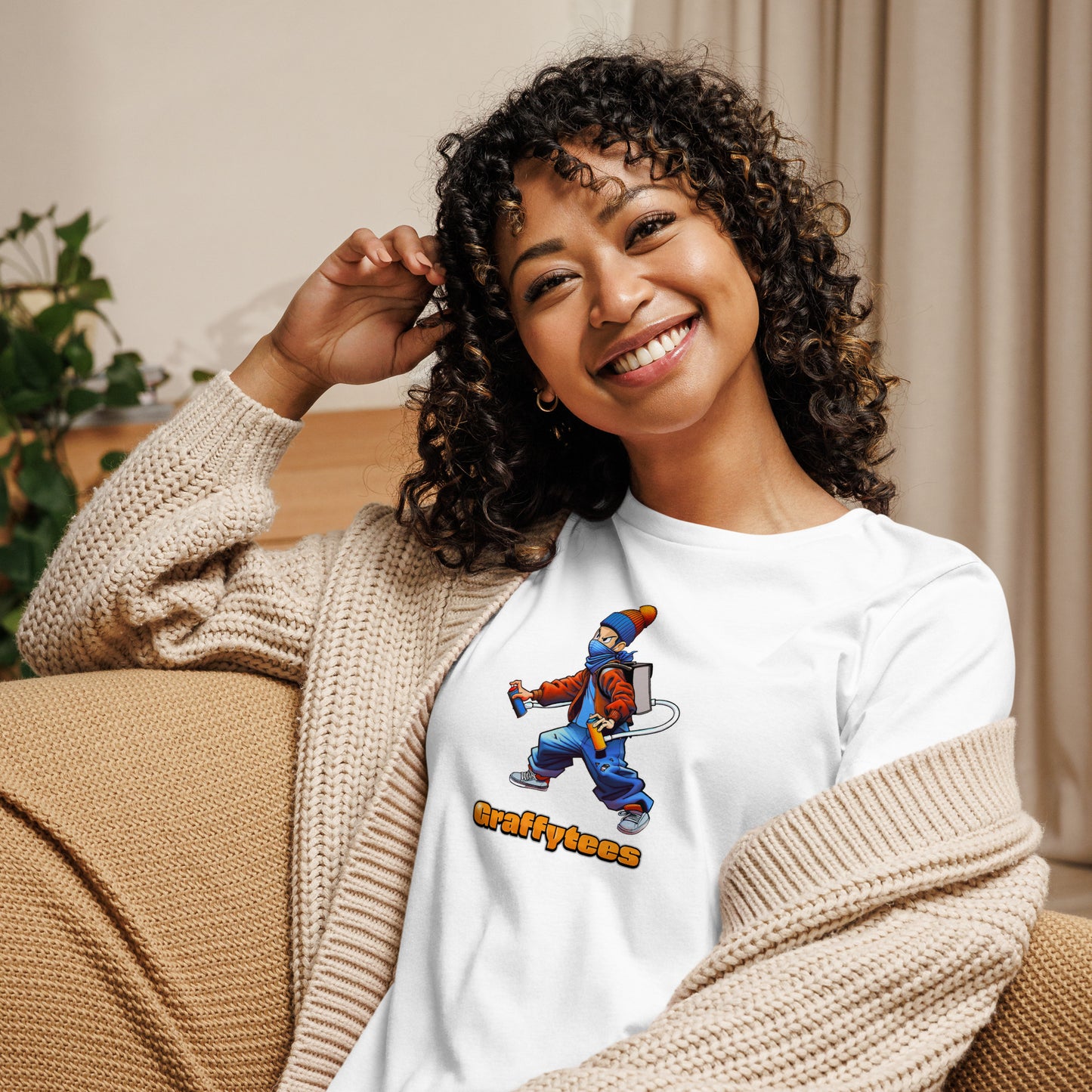 Graffytees graffiti artist action design Women's Relaxed T-Shirt