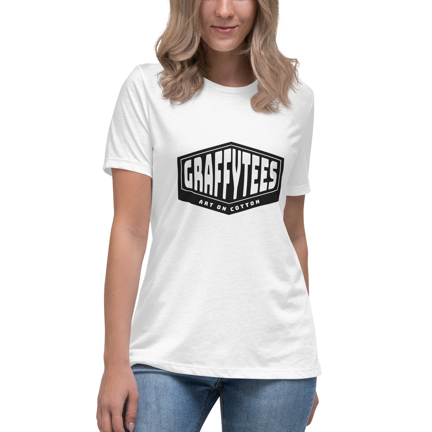 Graffytees black diamond design Women's Relaxed T-Shirt