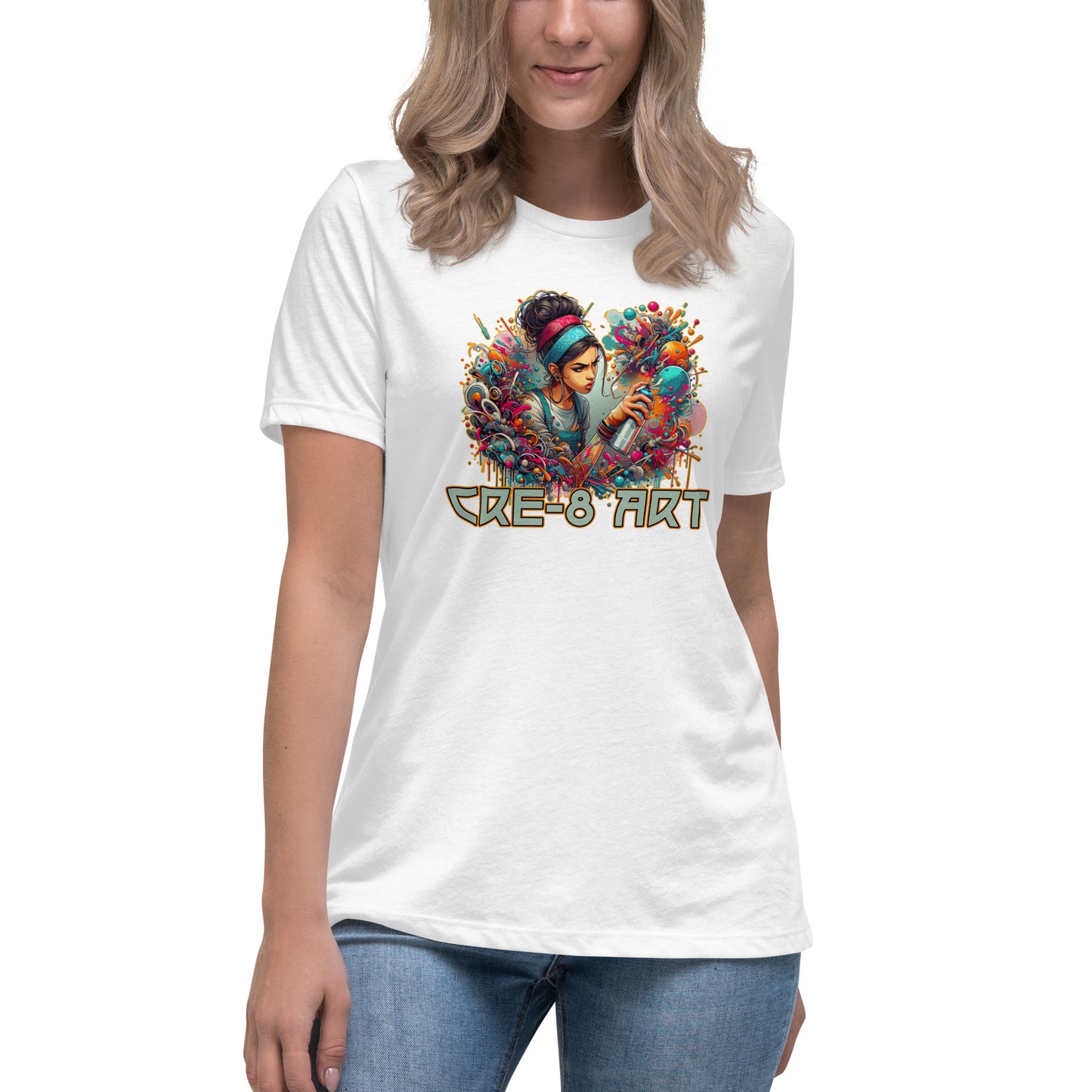 GraffyTees CRE-8 Art girl graph Artist Women's Relaxed T-Shirt