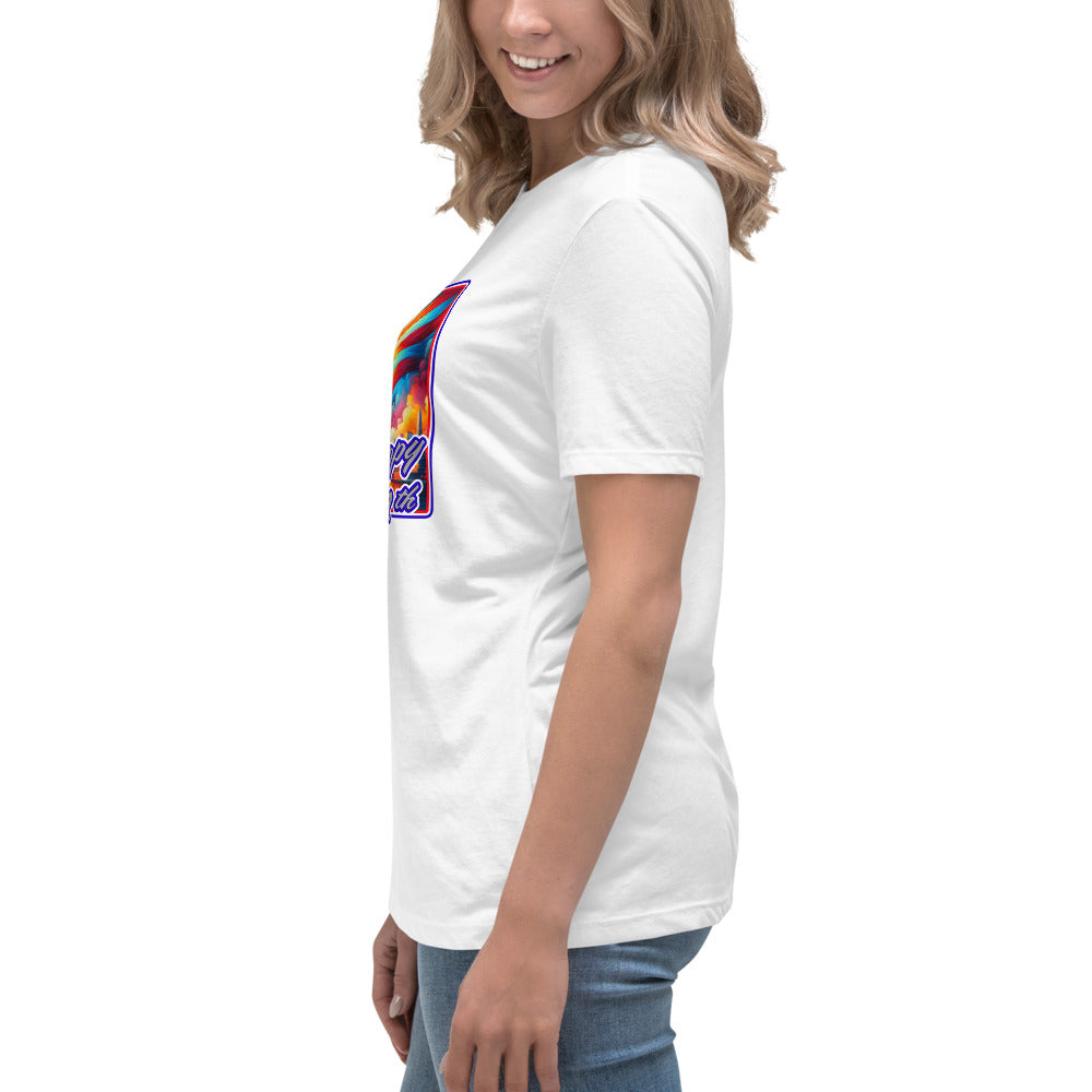 Graffytees Happy 4th of July Women's Relaxed T-Shirt