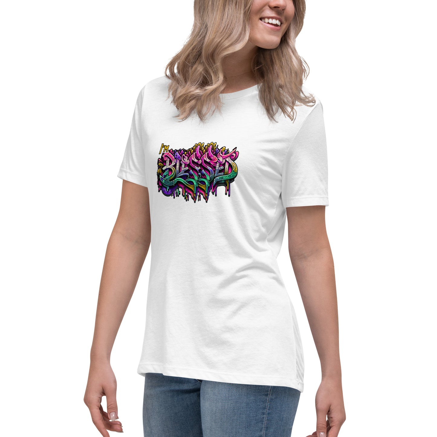 Graffytees Blessed Graffiti design Women's Relaxed T-Shirt