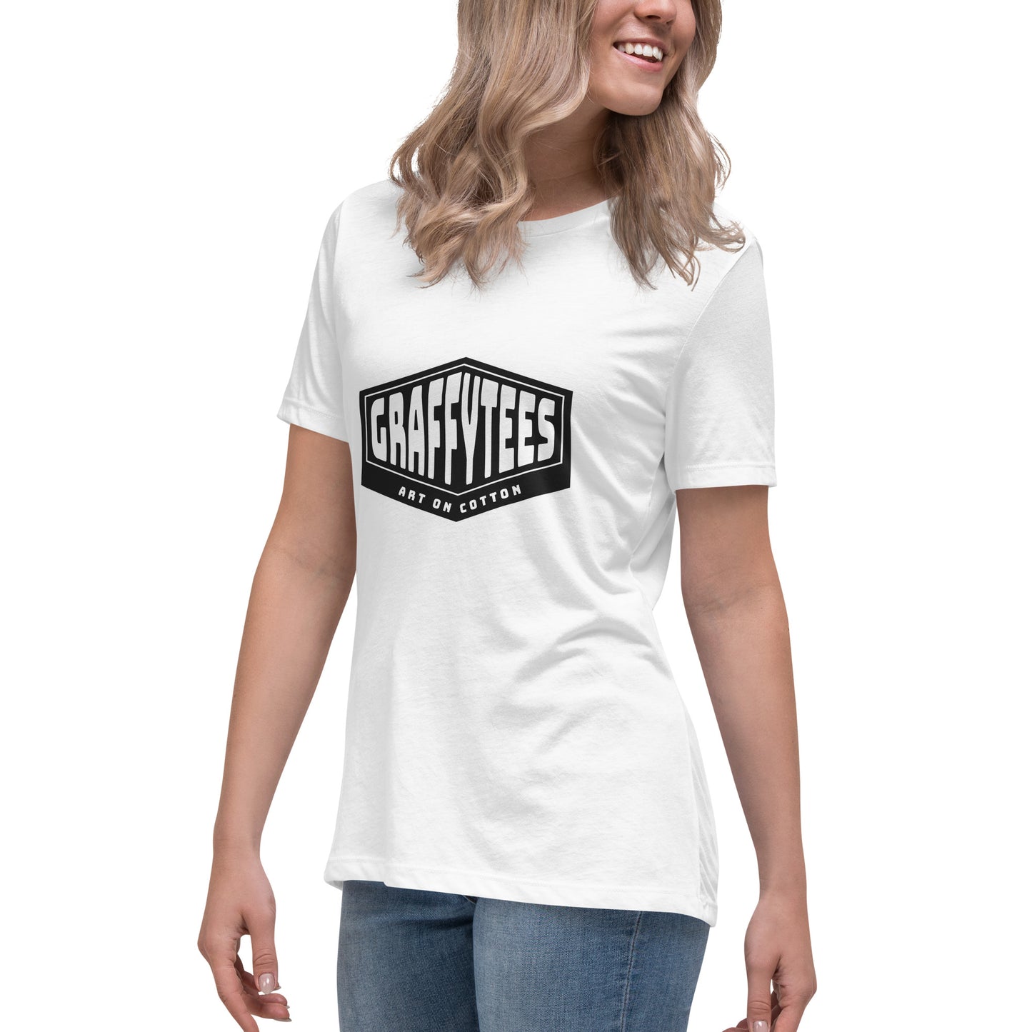 Graffytees black diamond design Women's Relaxed T-Shirt