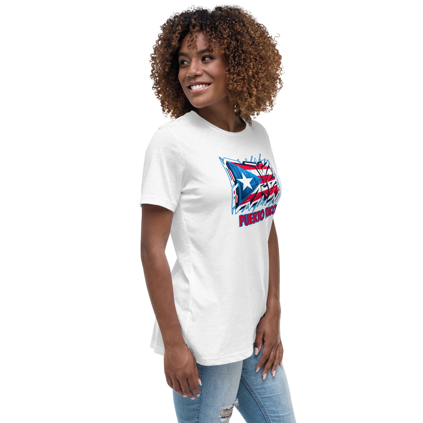 Graffytees Puerto Rico Graffiti flag Women's Relaxed T-Shirt