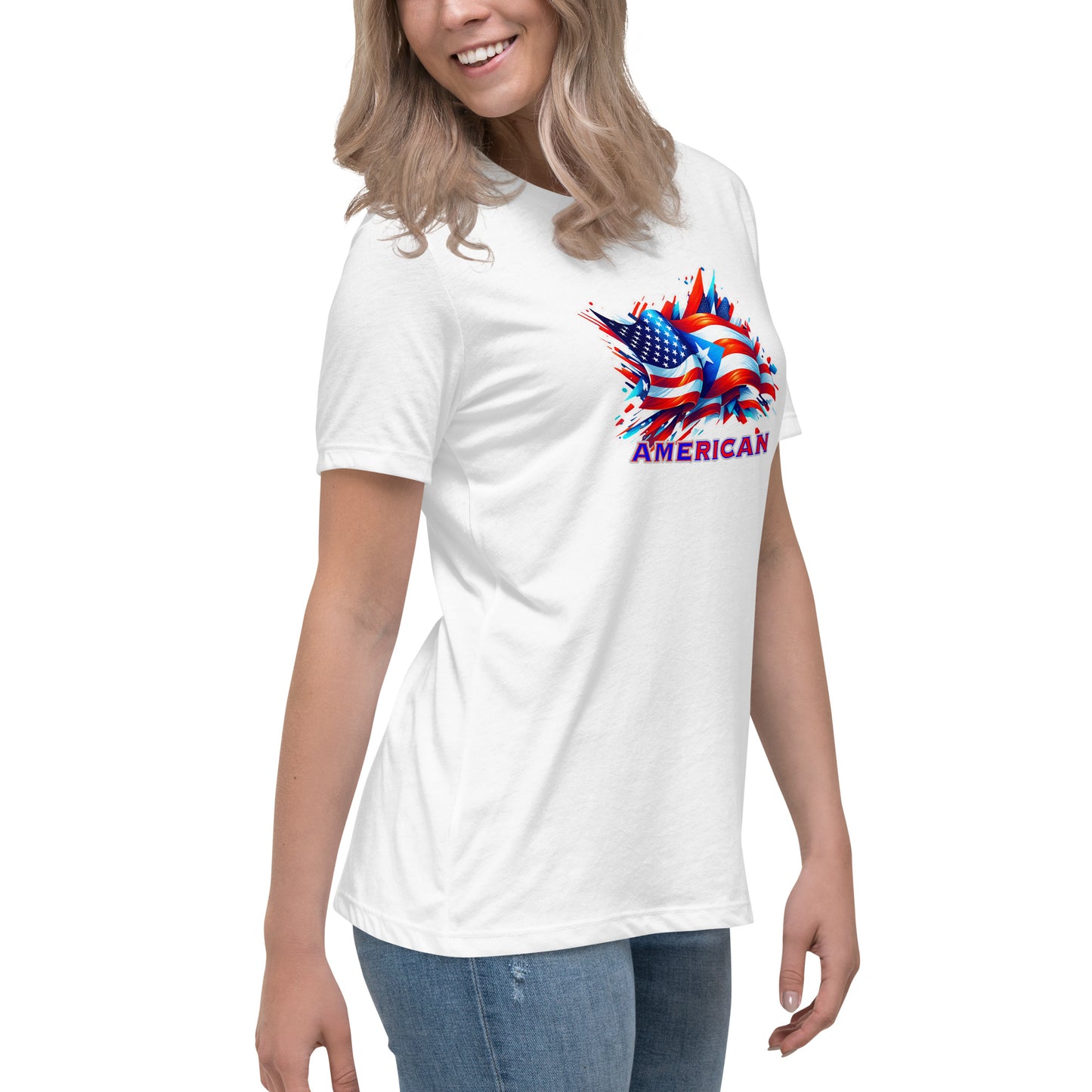 Graffytees AME-RICAN flags US-PR Women's Relaxed T-Shirt