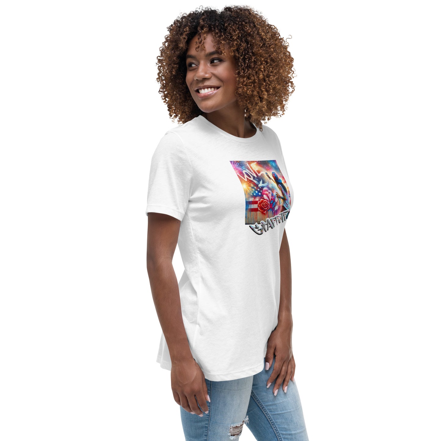 Graffytees Girl Artist graffiti Love message Women's Relaxed T-Shirt